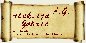 Aleksija Gabrić vizit kartica